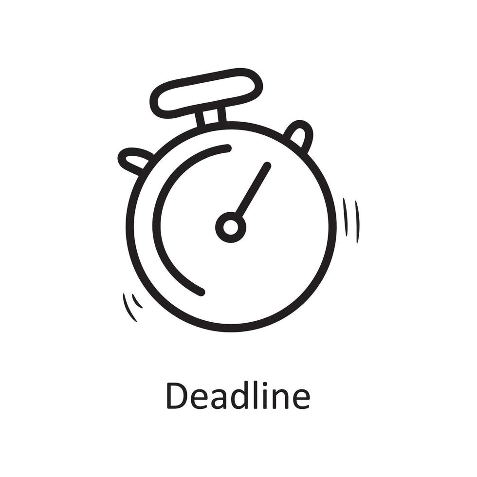 deadline vektor översikt ikon design illustration. företag symbol på vit bakgrund eps 10 fil