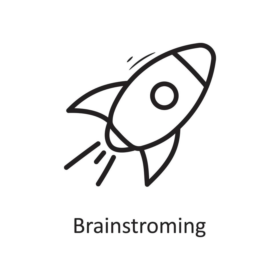 brainstorming vektor översikt ikon design illustration. företag symbol på vit bakgrund eps 10 fil