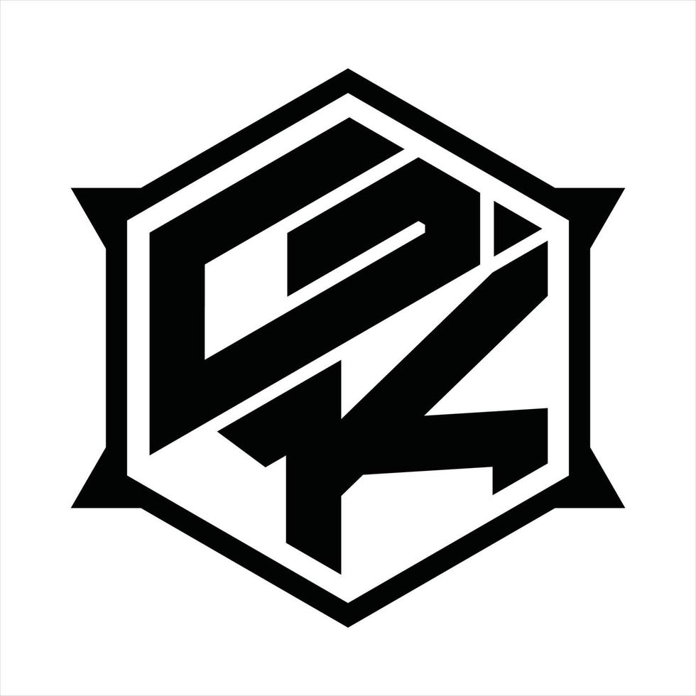 gk-Logo-Monogramm-Design-Vorlage vektor