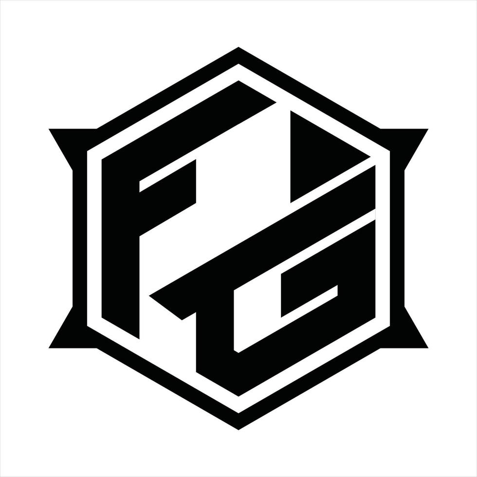 fg logotyp monogram design mall vektor