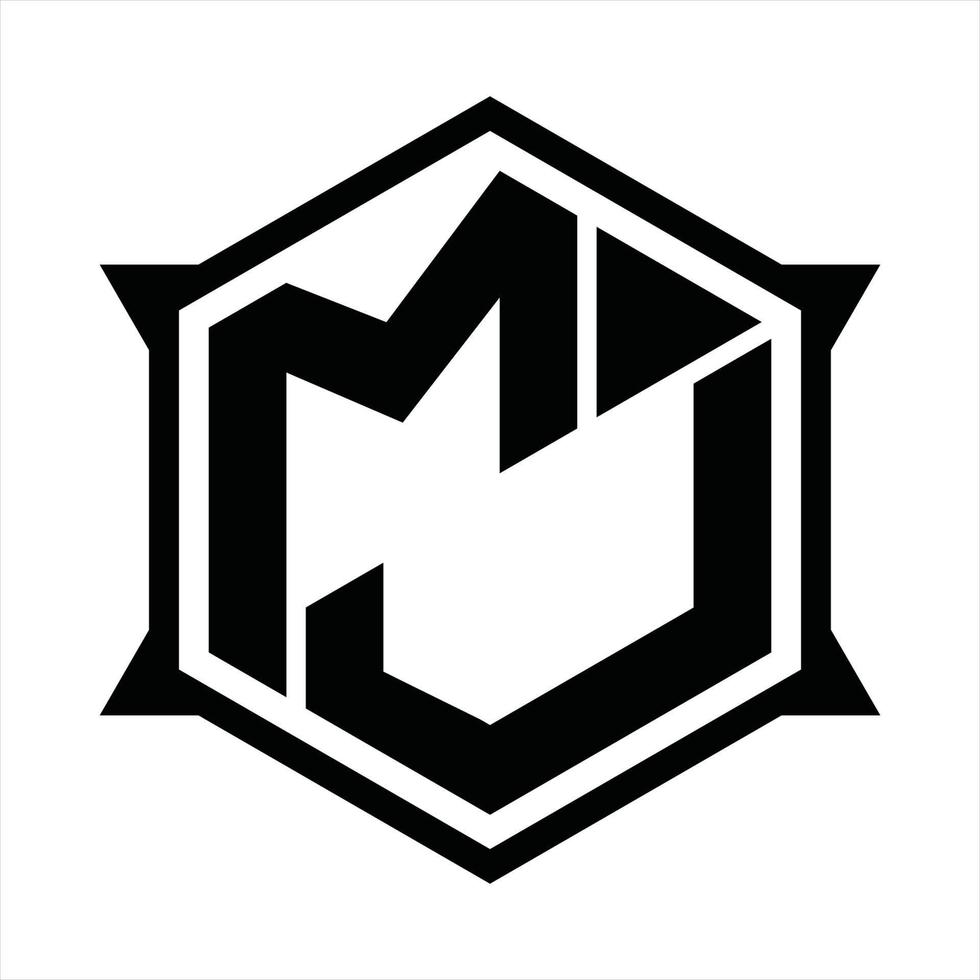 mj-Logo-Monogramm-Designvorlage vektor