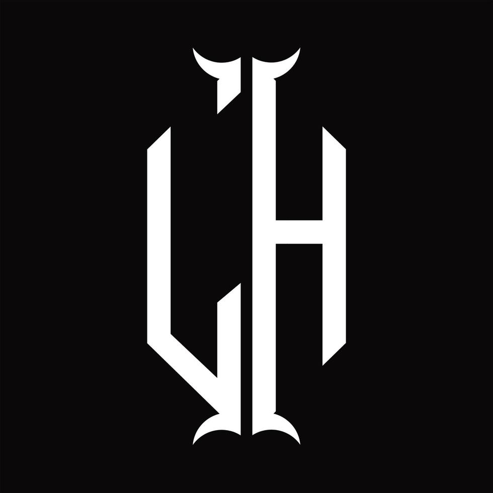lh logotyp monogram med horn form design mall vektor