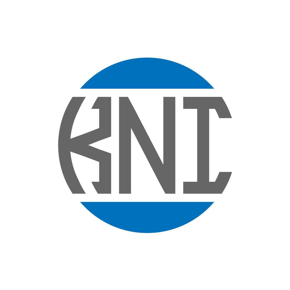 kni-Buchstaben-Logo-Design auf weißem Hintergrund. kni kreative Initialen Kreis Logo-Konzept. kni Briefgestaltung. vektor