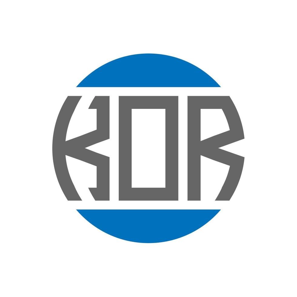 kor-Brief-Logo-Design auf weißem Hintergrund. kor kreative Initialen Kreis-Logo-Konzept. kor Briefgestaltung. vektor