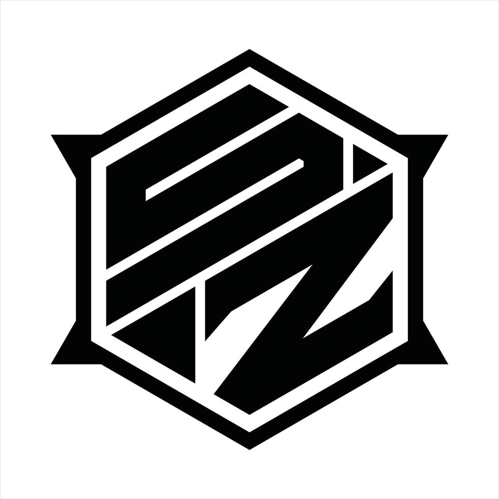 sz-Logo-Monogramm-Designvorlage vektor