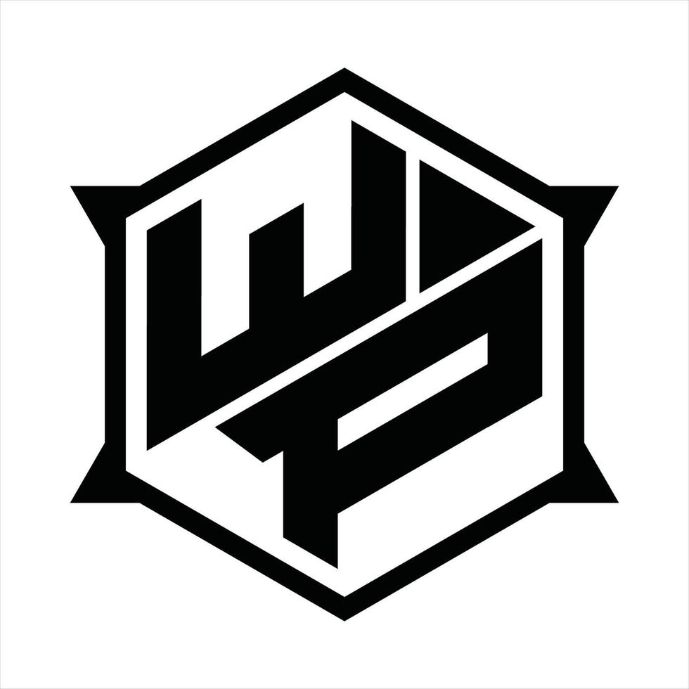 wp logotyp monogram design mall vektor