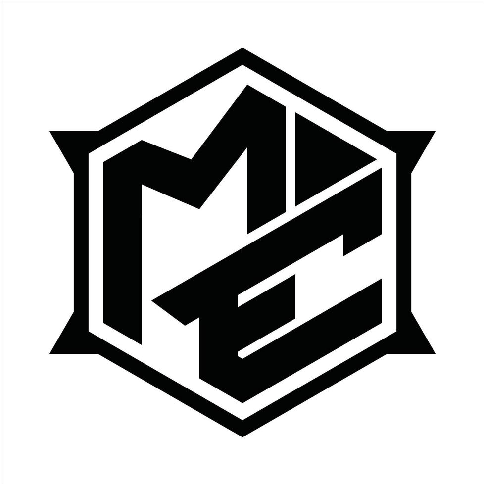 me-Logo-Monogramm-Design-Vorlage vektor