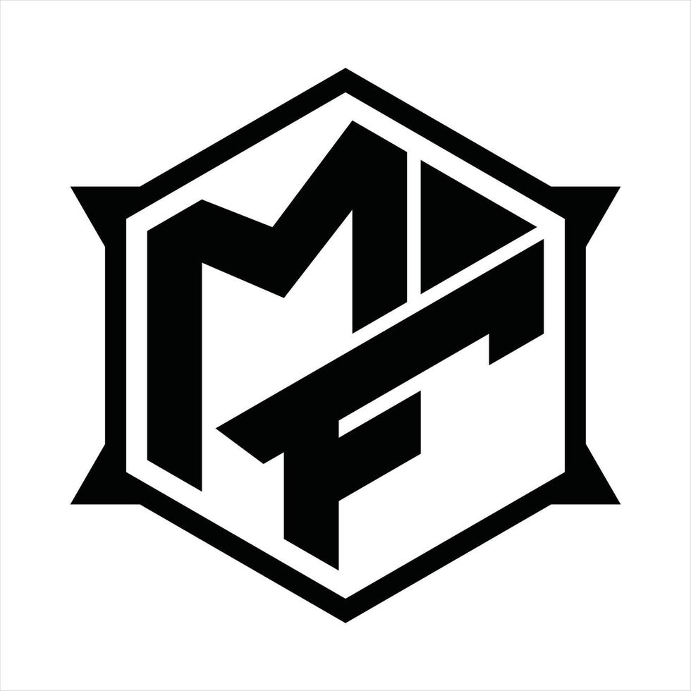 mf logotyp monogram design mall vektor