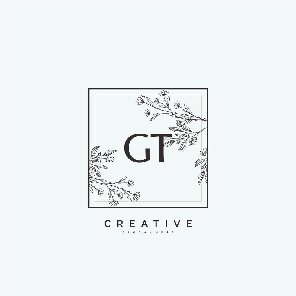 gt skönhet vektor första logotyp konst, handstil logotyp av första signatur, bröllop, mode, smycken, boutique, blommig och botanisk med kreativ mall för några företag eller företag.