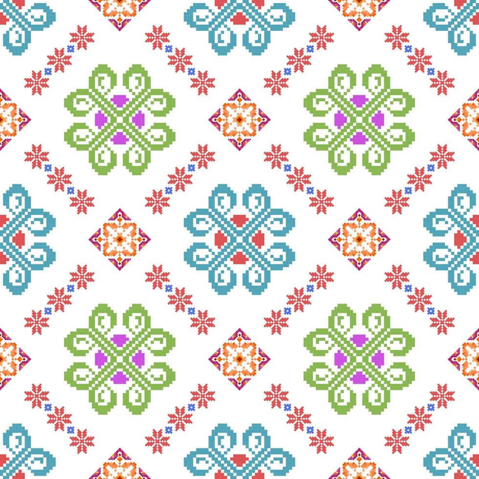 ikat etnisk sömlös mönster dekoration design. aztec tyg matta boho mandalas textil- tapet. stam- inföding motiv ornament afrikansk amerikan folk traditionell broderi vektor