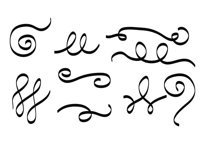 Swirls och Squiggles Vector Set