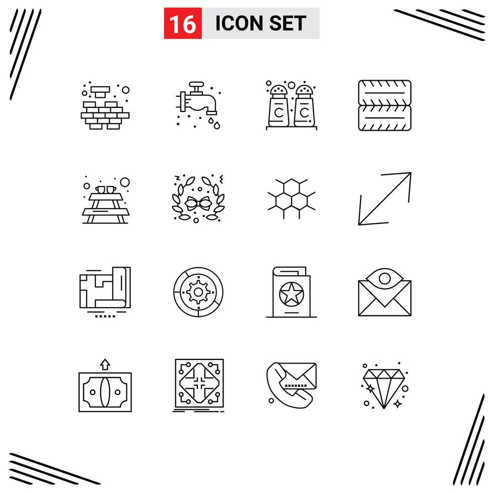 16 kreative Symbole, moderne Zeichen und Symbole von Weihnachtsmöbeln, Zimt-Picknickfahrzeugen, bearbeitbare Vektordesign-Elemente vektor