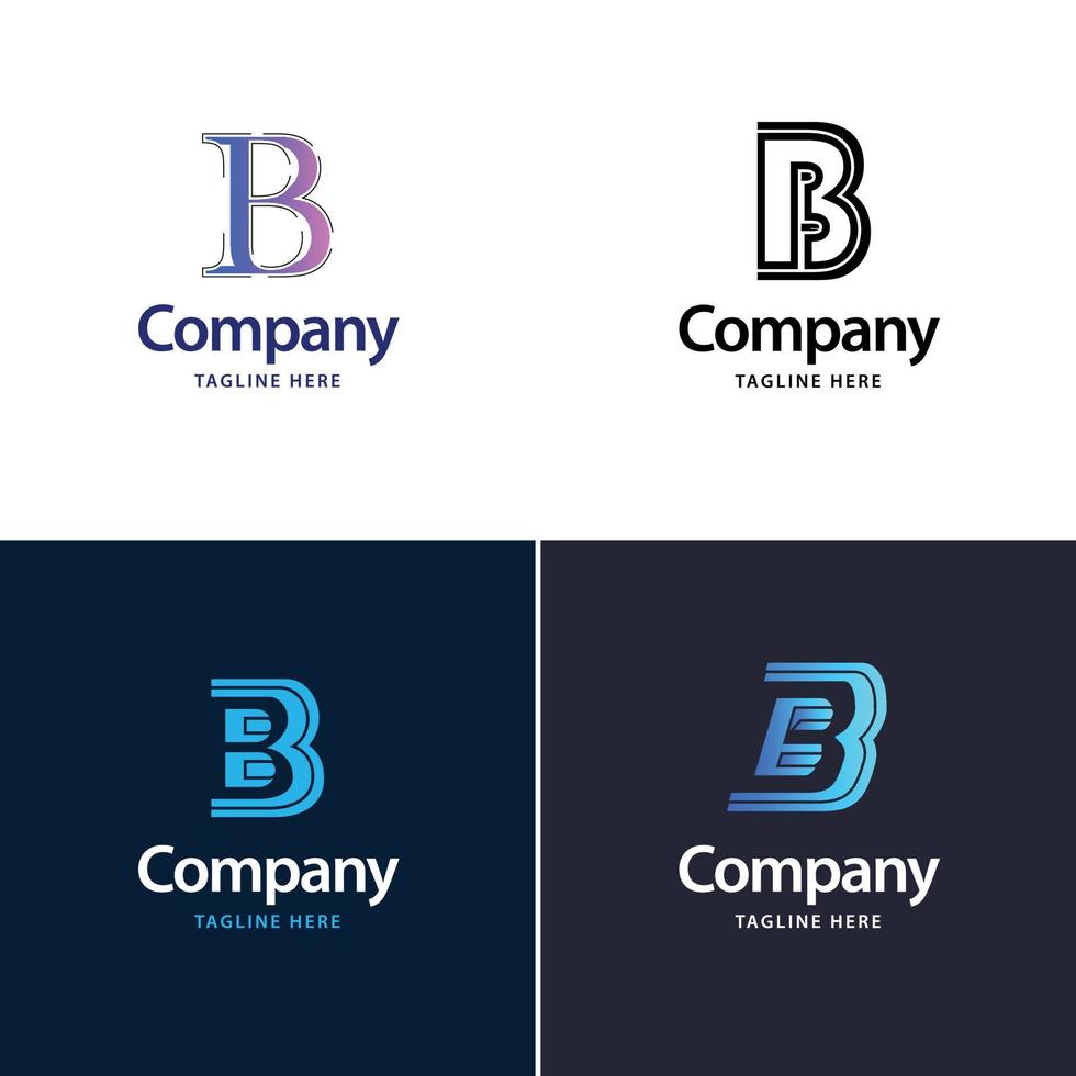 Buchstabe b großes Logo-Pack-Design kreatives modernes Logo-Design für Ihr Unternehmen vektor