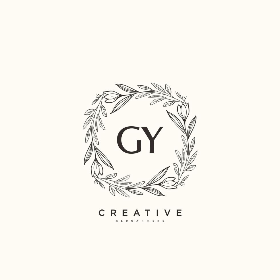 gy beauty vector initial logo art, handschrift logo der ersten unterschrift, hochzeit, mode, jewerly, boutique, floral und botanisch mit kreativer vorlage für jedes unternehmen oder geschäft.