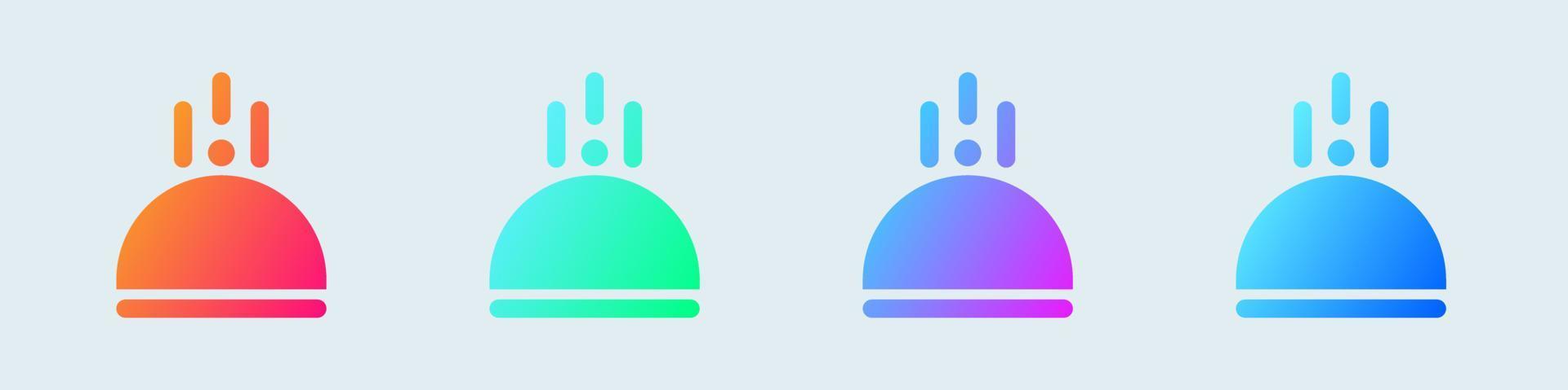 Solides Symbol für die Lebensmittelschale in Farbverläufen. Abendessen Zeichen Vektor-Illustration. vektor