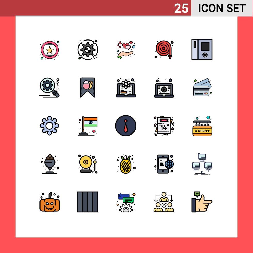 25 kreative Symbole moderne Zeichen und Symbole von Kühlschrankwasseroptionen Schlauch Liebe editierbare Vektordesign-Elemente vektor
