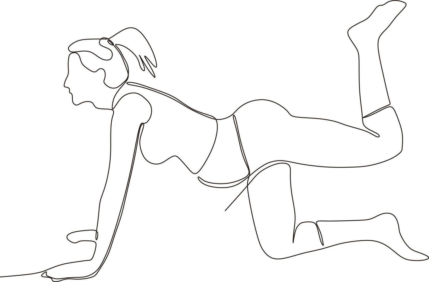 durchgehende Linie der schönen schwangeren Frau in Yoga-Pose vektor