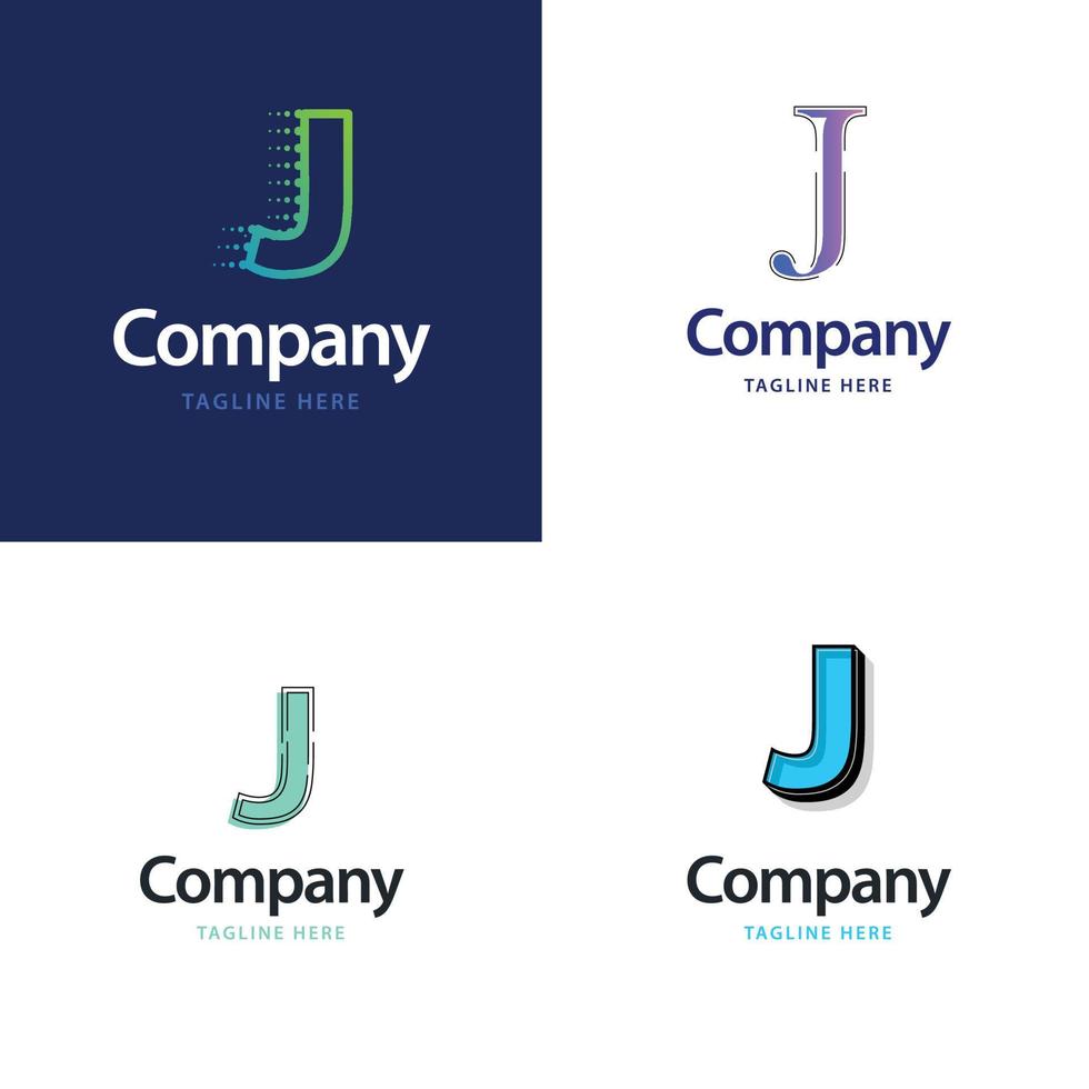 Buchstabe j großes Logo-Pack-Design kreatives modernes Logo-Design für Ihr Unternehmen vektor