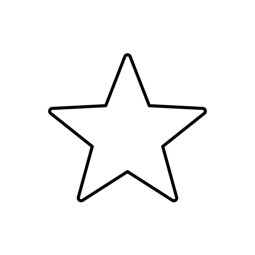 Linie des Sternsymbolsymbols auf weißem Hintergrund. vektor