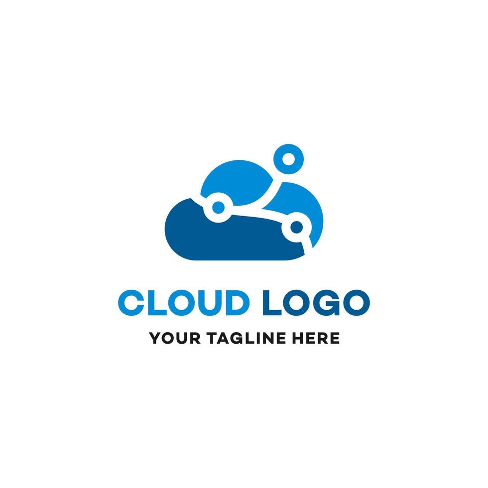 Cloud-Technologie-Logo-Design-Vorlage. geeignet für Ihre Designanforderungen, Logos, Illustrationen, Animationen usw. vektor