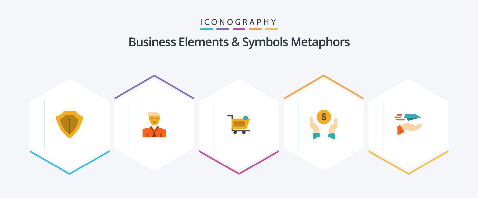 Geschäftselemente und Symbole Metaphern 25 flaches Symbolpaket einschließlich Schutz. Versicherung finanzieren. Benutzerbild. Versicherung. Artikel vektor