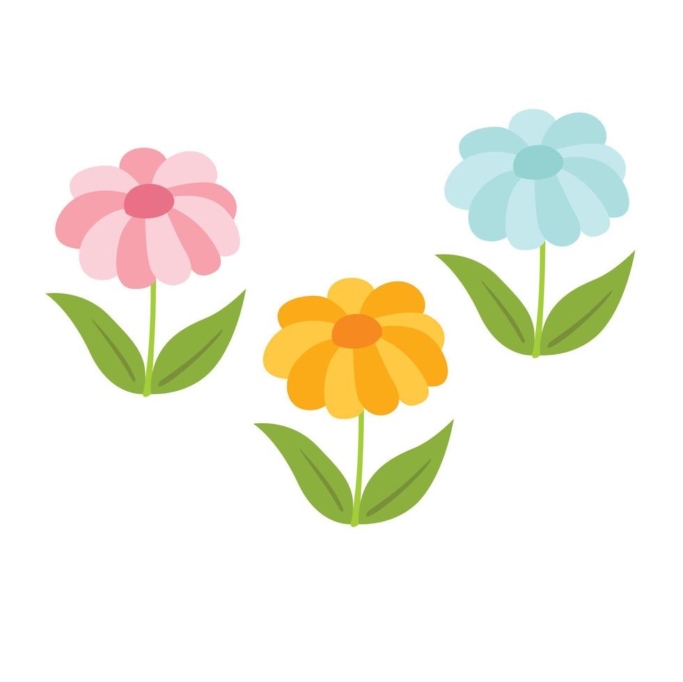 färgrik trädgård blommor natur illustration vektor ClipArt