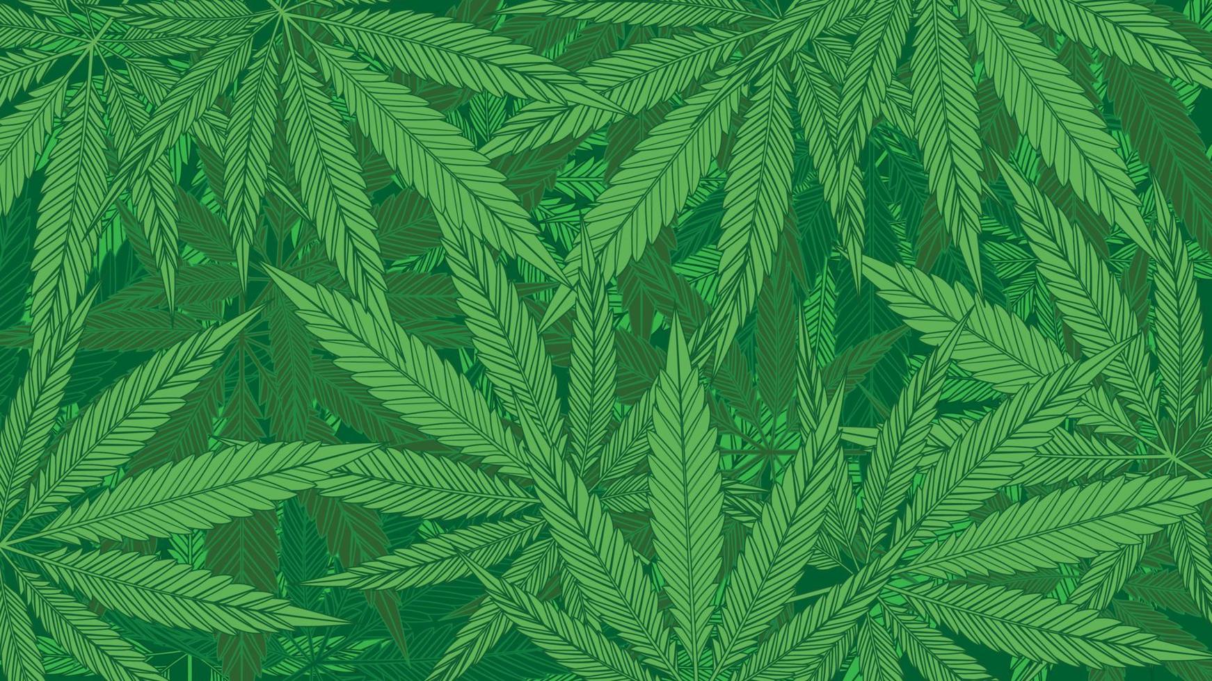 grön cannabis löv mönster bakgrund vektor