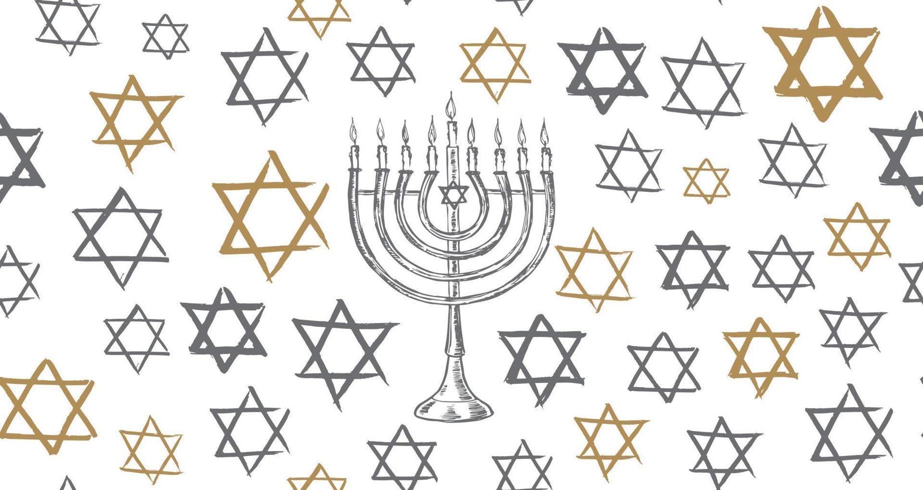 Hanukkah, hebré David stjärnor. vektor illustration.
