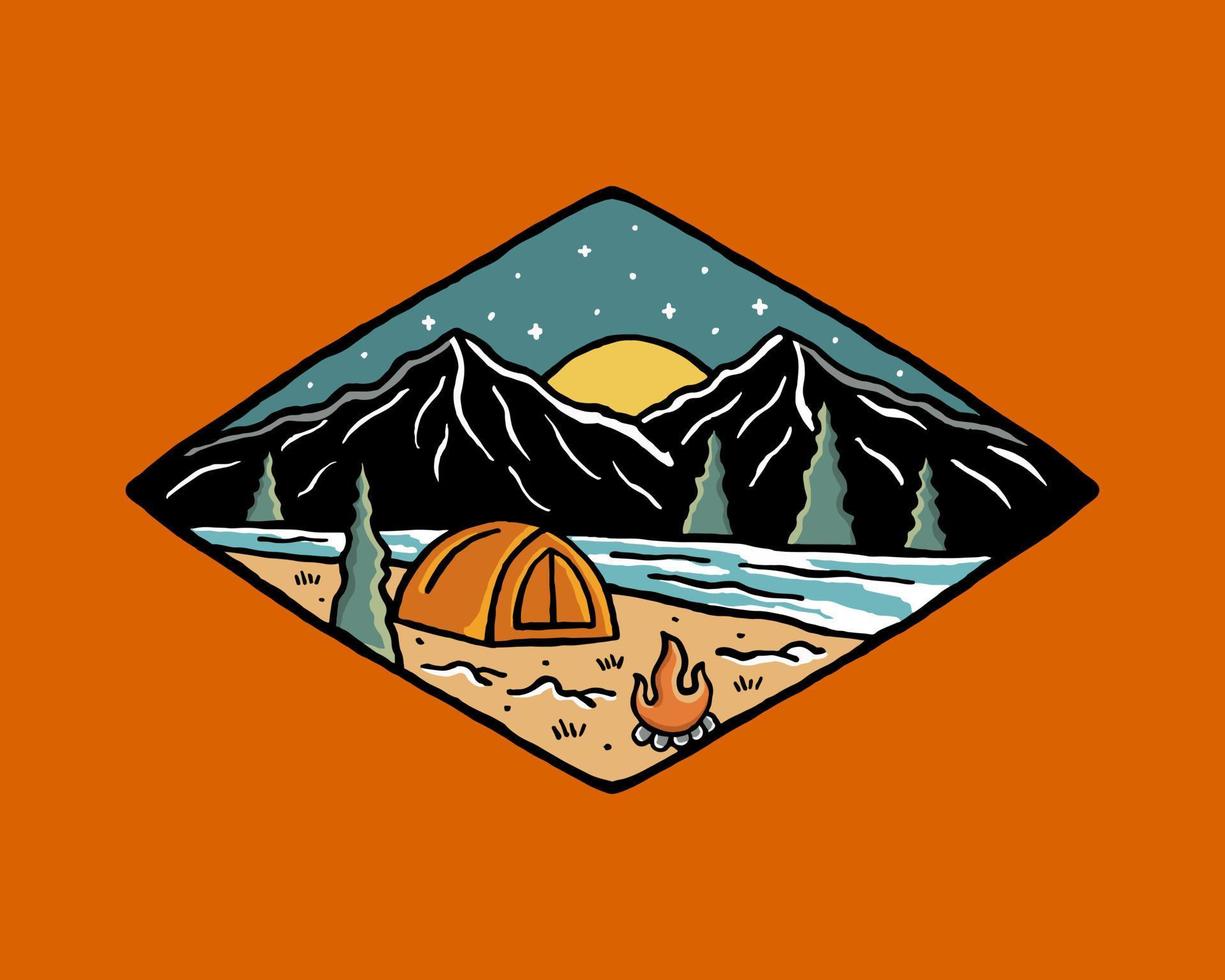 Natur-Camping-Wildtier-Design für Illustration im Freien vektor