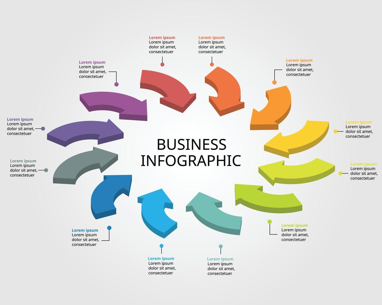 pil Diagram mall för infographic för presentation för 12 element vektor