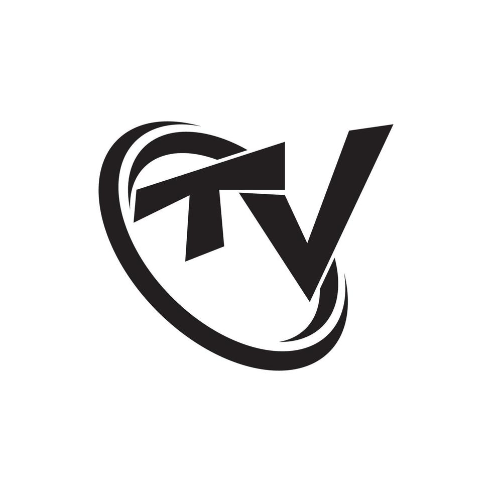 TV-logotyp design platt ikon vektor