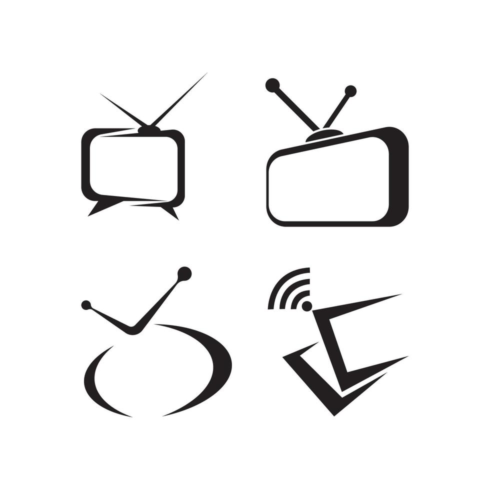 flaches Symbol für das Design des TV-Logos vektor