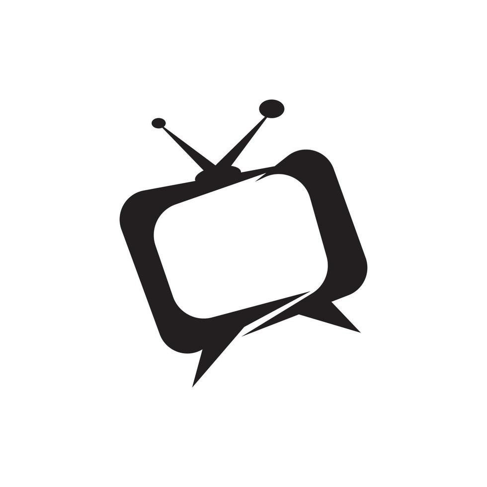 TV-logotyp design platt ikon vektor