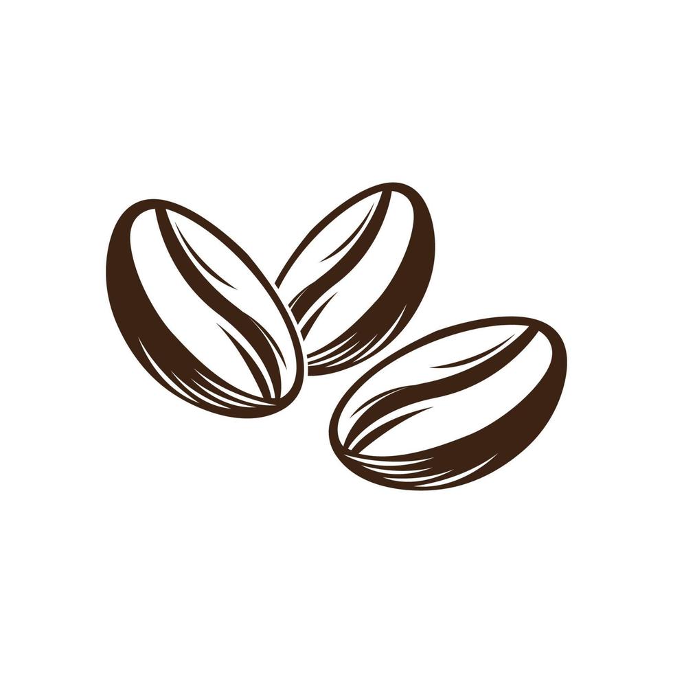 kaffe bönor ikon logotyp vektor design