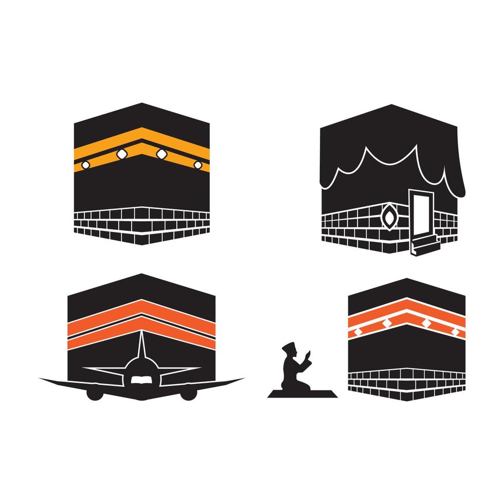 Kaaba-Vektorsymbol. das mekka der anbetung für muslime, logo-design vektor