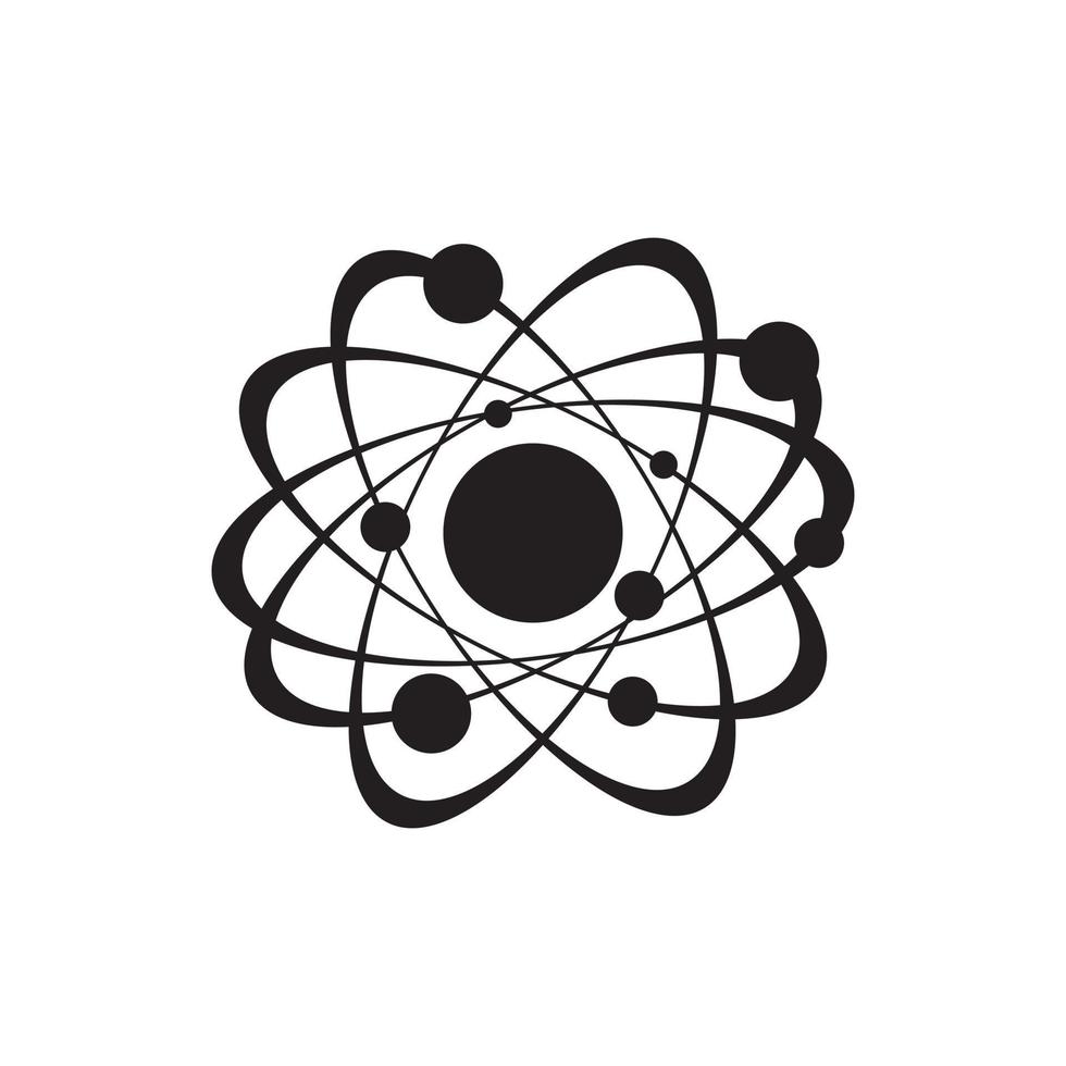 atom- atom elektroner protoner kemisk tecken ikon vektor