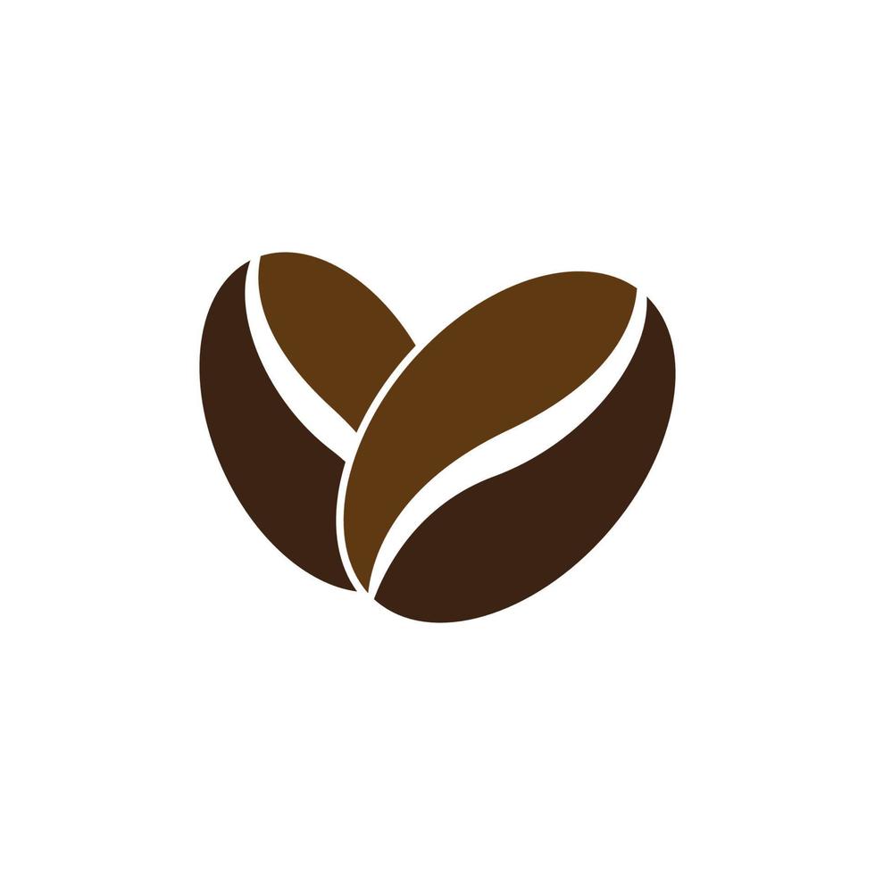 Kaffeebohnen-Symbol-Logo-Vektor-Design vektor