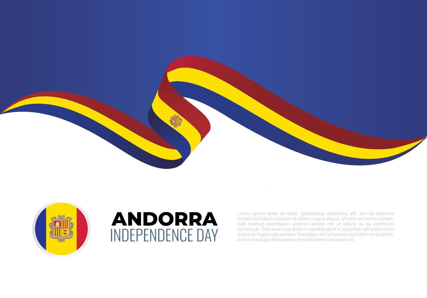 andorra oberoende dag baner affisch isolerat på vit bakgrund. vektor