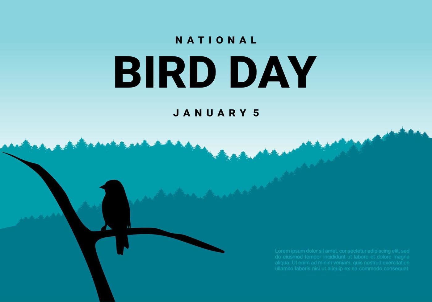 nationell fågel dag bakgrund berömd på januari 5. vektor