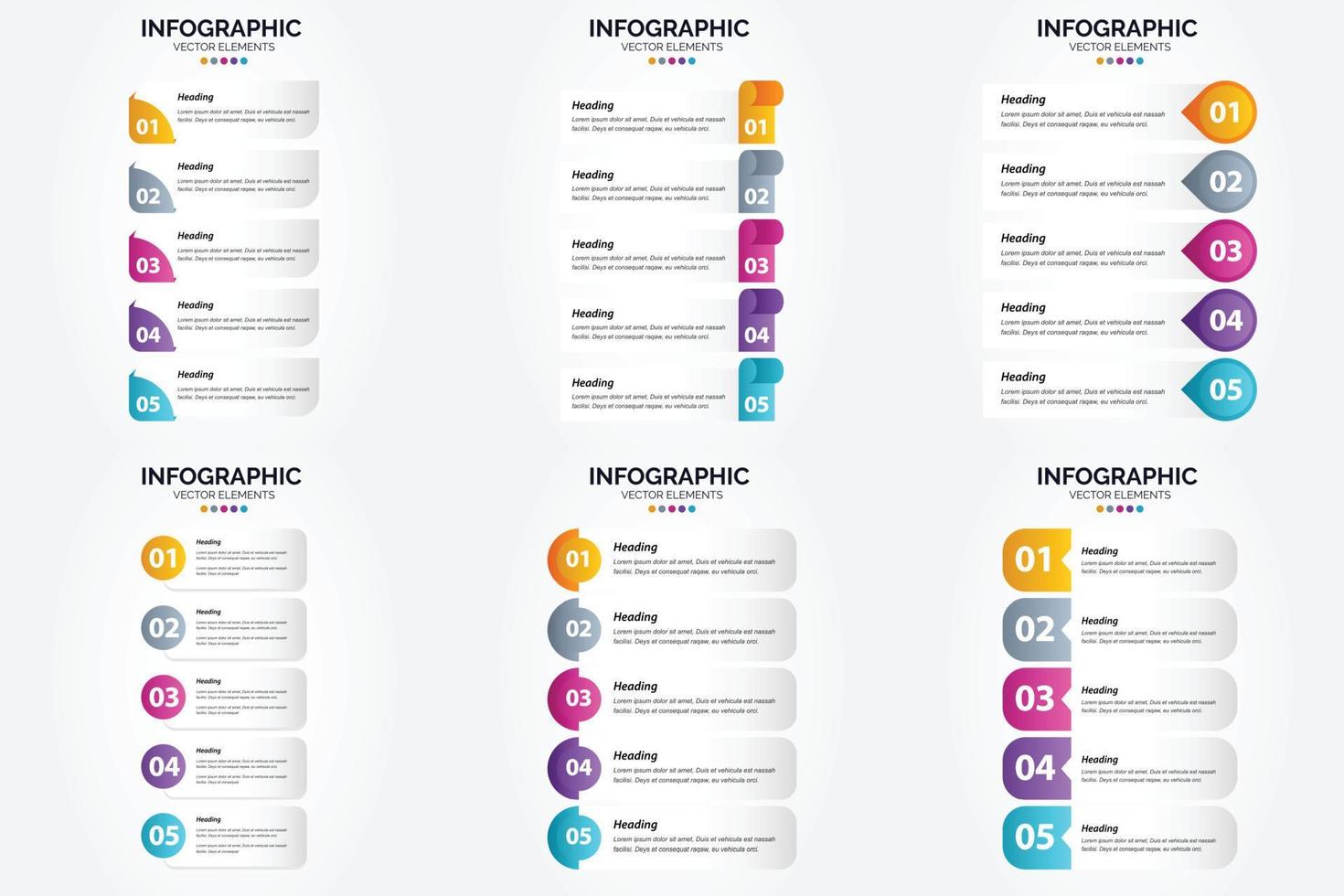 flaches Designset der Vektorillustrations-Infografiken für Werbebroschürenflieger und -zeitschrift vektor