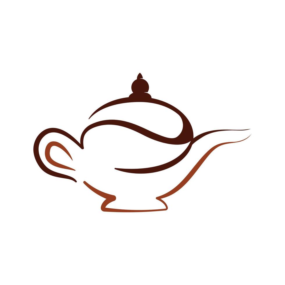 kaffe vattenkokare logotyp design ikon mall. kaffe pott design vektor. vektor