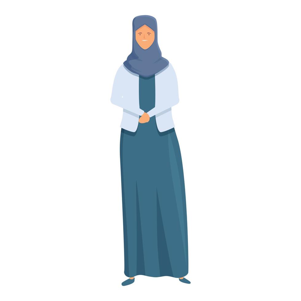söt mode muslim ikon tecknad serie vektor. kvinnor hijab vektor