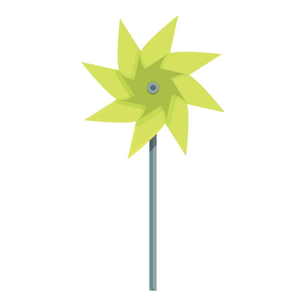 Limettenfarbener Windfahnen-Symbol-Cartoon-Vektor. Papierspielzeug vektor