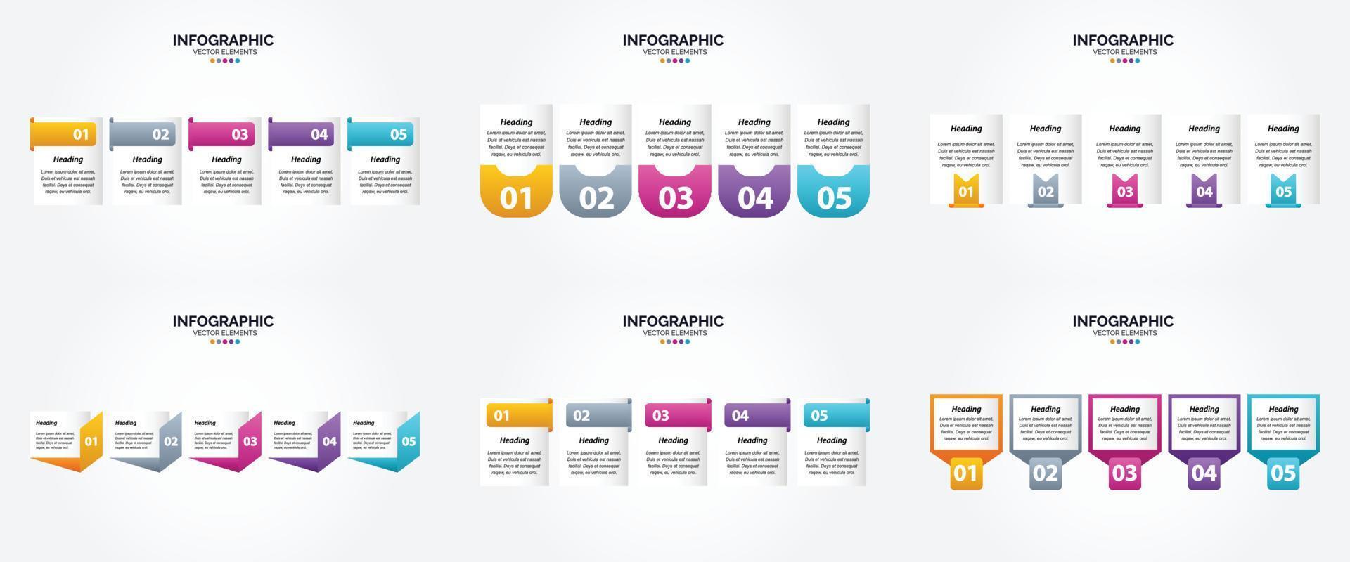 flaches Designset der Vektorillustrations-Infografiken für Werbebroschürenflieger und -zeitschrift vektor