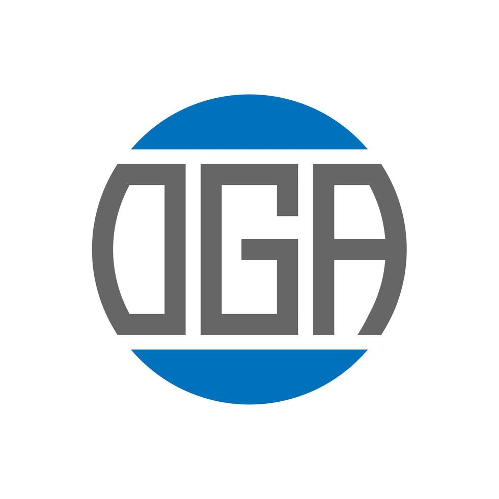 oga-Buchstaben-Logo-Design auf weißem Hintergrund. oga kreative Initialen Kreis Logo-Konzept. oga Briefgestaltung. vektor