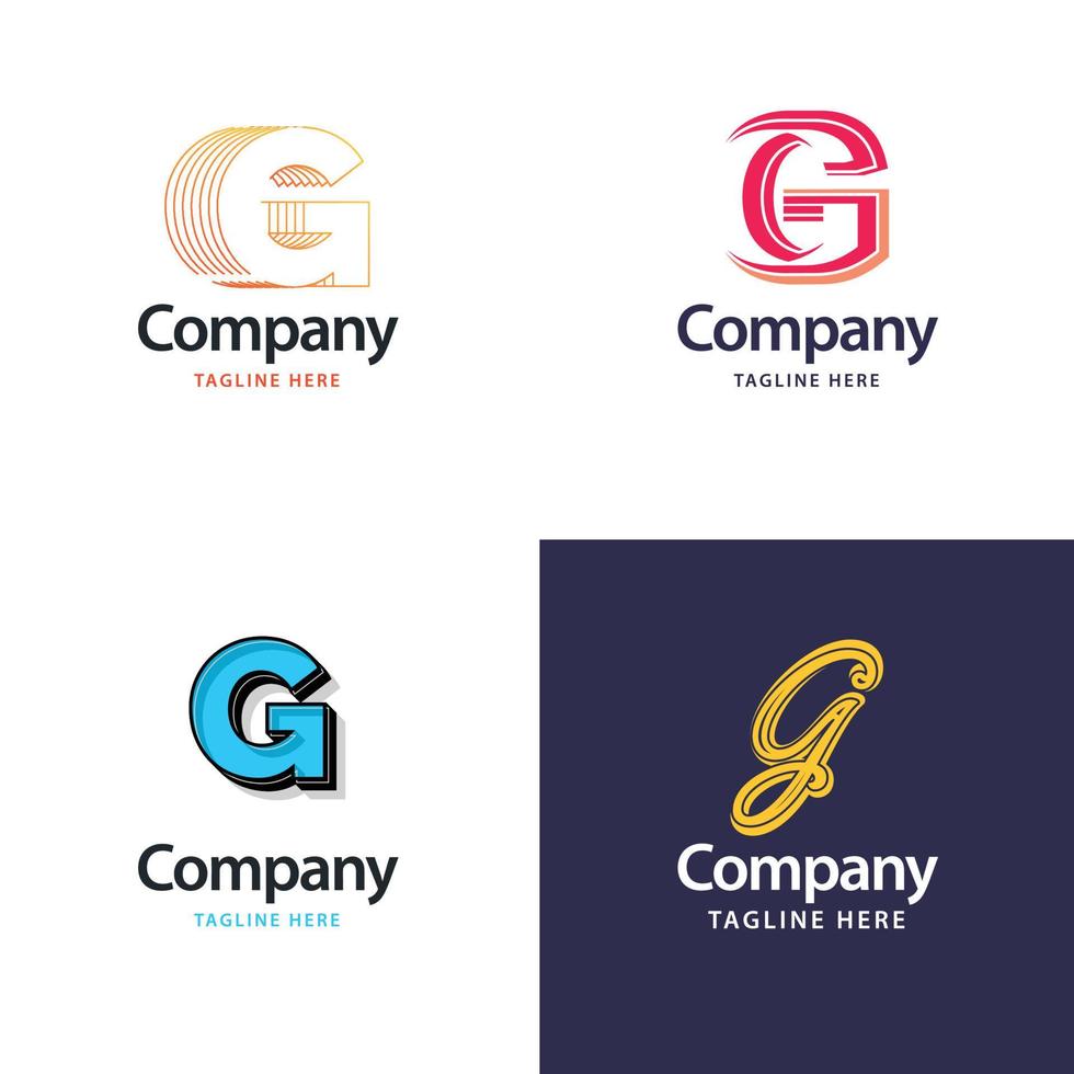 Buchstabe g großes Logo-Pack-Design kreatives modernes Logo-Design für Ihr Unternehmen vektor