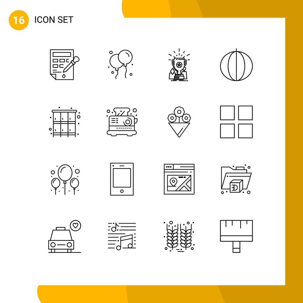 16 kreative Symbole moderne Zeichen und Symbole des Kabinettgemüsepreises Kürbis frisch editierbare Vektordesign-Elemente vektor
