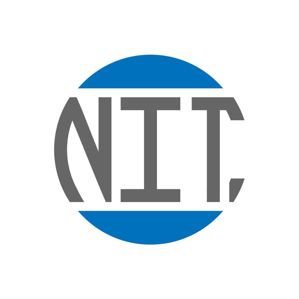 nit-Brief-Logo-Design auf weißem Hintergrund. nit kreative Initialen Kreis Logo-Konzept. Nit-Brief-Design. vektor