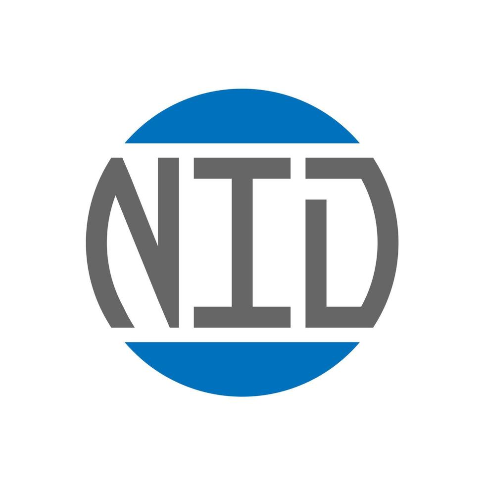 nid-Buchstaben-Logo-Design auf weißem Hintergrund. nid kreatives Initialen-Kreis-Logo-Konzept. nid Briefgestaltung. vektor
