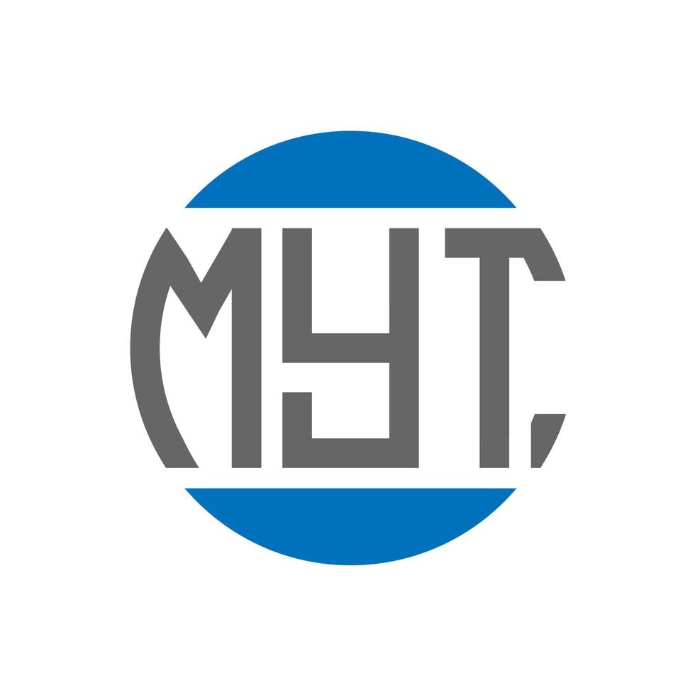 Myt-Brief-Logo-Design auf weißem Hintergrund. myt creative initials circle logo-konzept. Mein Briefdesign. vektor